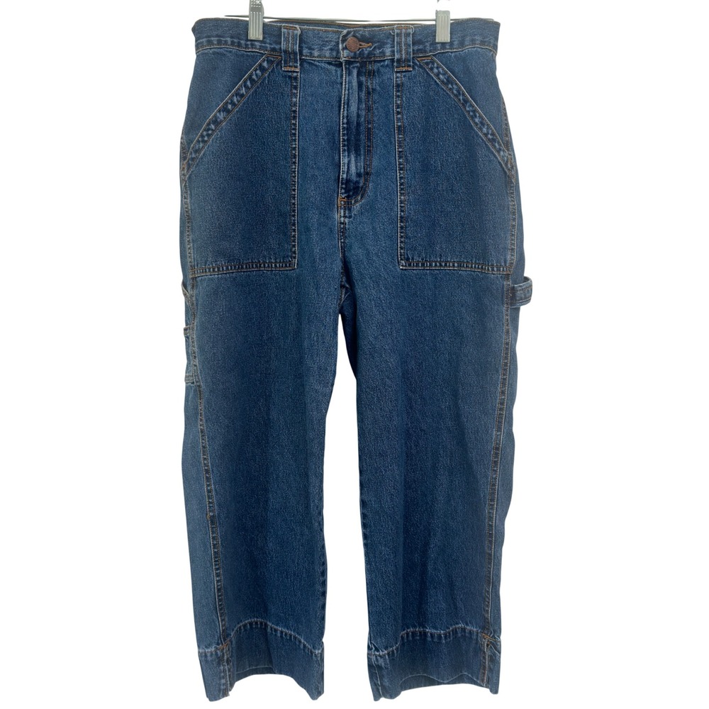 Bill Blass Jeans Carpenter Pants 90s Blue Cotton Denim Solid Size 10‎